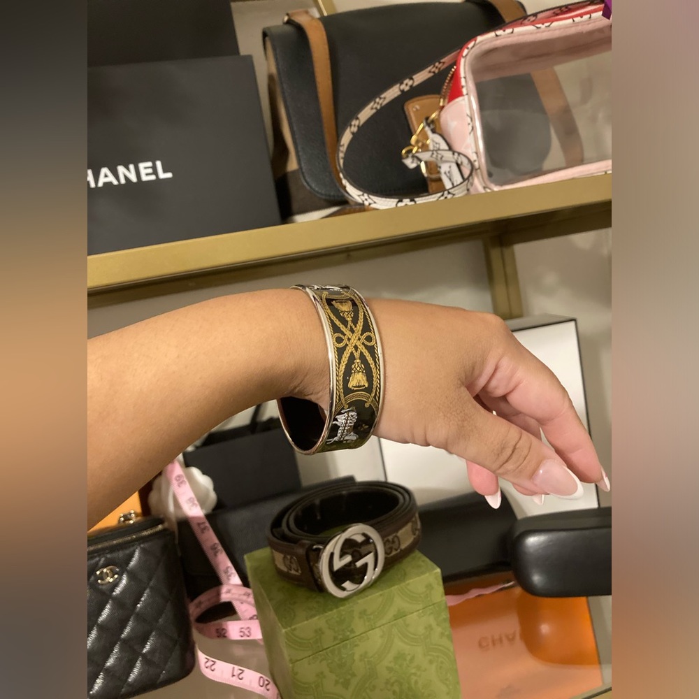SOLD Hermes Black and Gold Equestrian Bracelet - Picture 9 of 14
